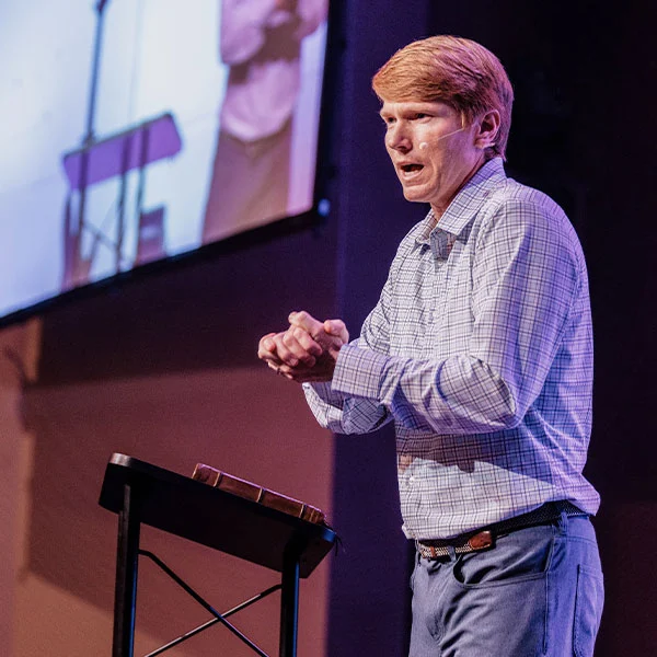 Preaching student giving a sermon