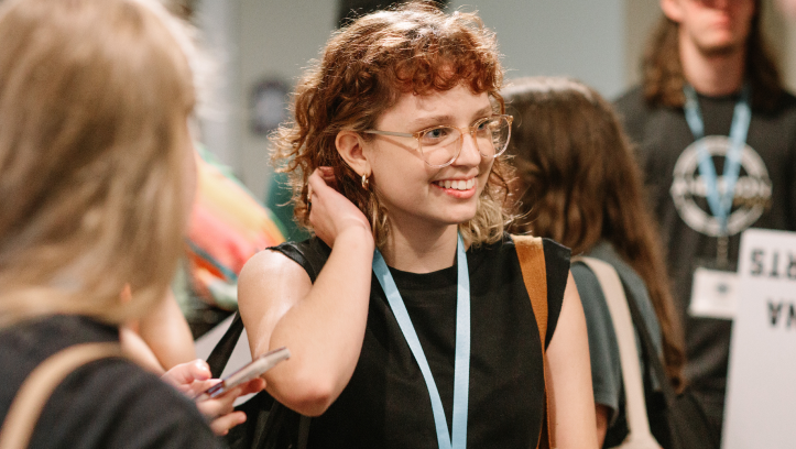 Prospective student with glasses