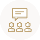 Golden chat bubble icon