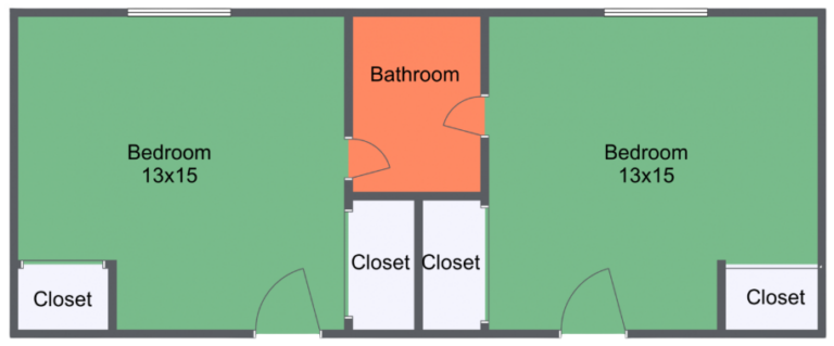 Pratt and Denmark floor plan with dimensions