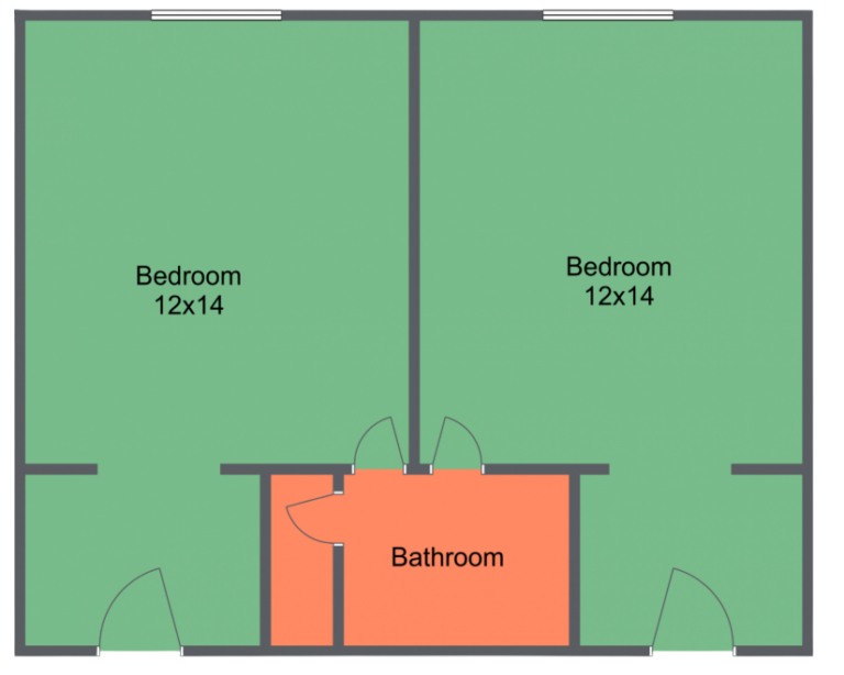 Rouse floor plan with dimensions
