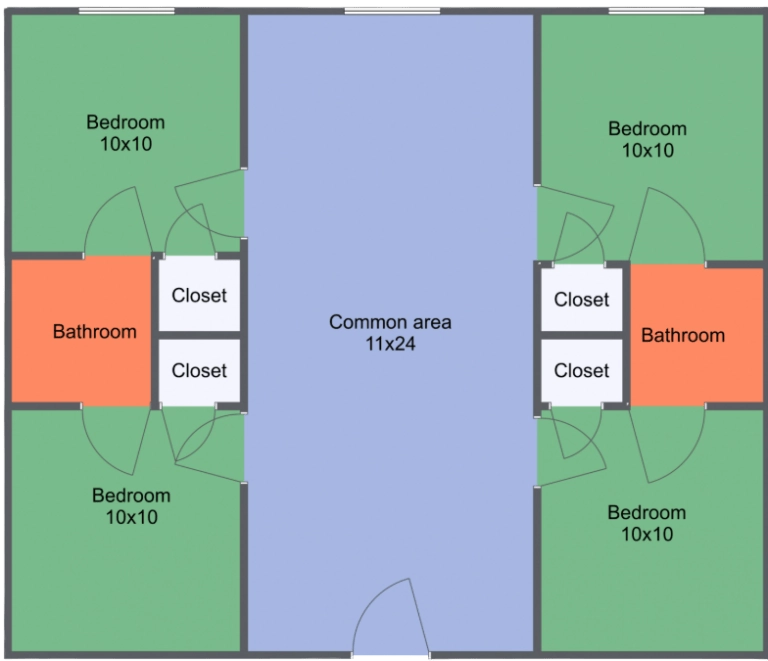 Villiage hall floor plan with dimensions