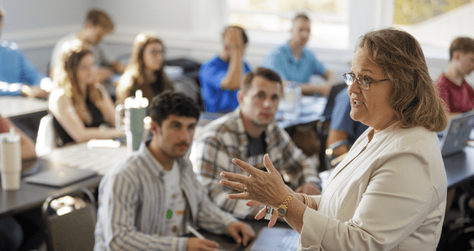 Group of students attending a lecture