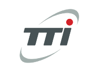 A gray logo with the logo TTi.