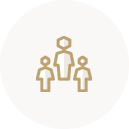 Golden icon of three human figures