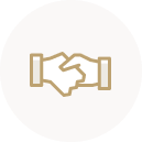 Golden handshake icon