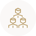 Golden group of people icon