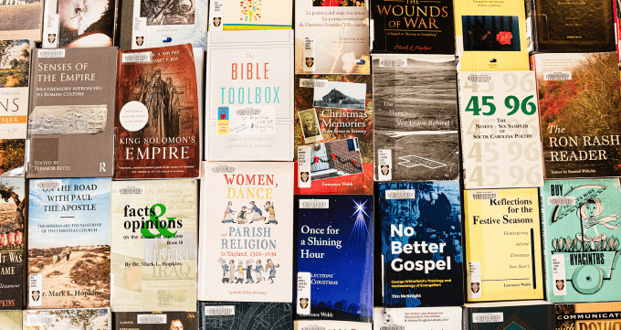 Large group of books written by faculty