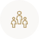 Golden icon of three human figures