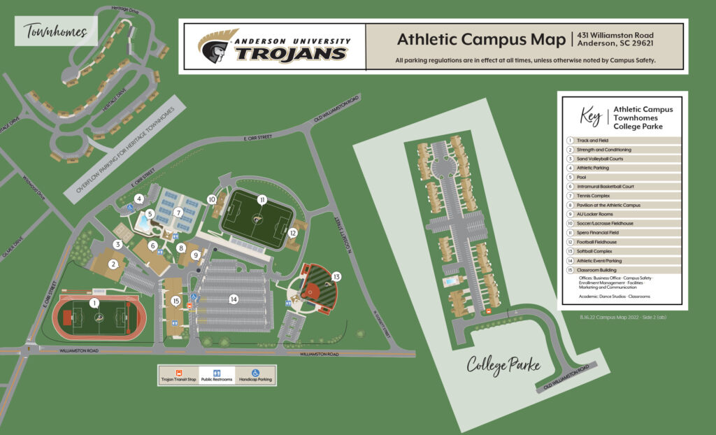 anderson university athletic campus map 2022 1