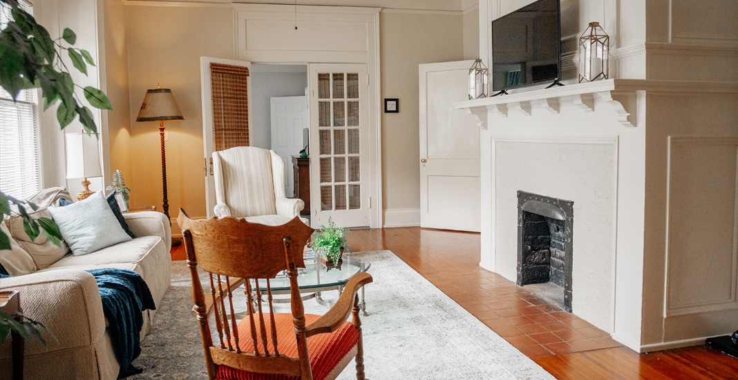 guest house fireplace