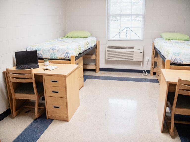 Boulevard Community Residence Halls view of two beds and desks