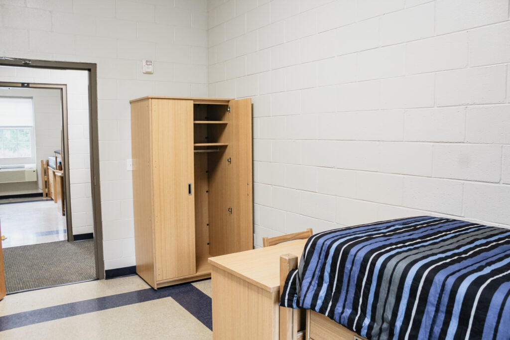 Royce Community Residence Halls bedroom with open closet