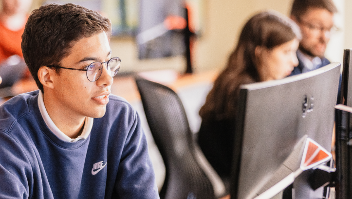 student at computer