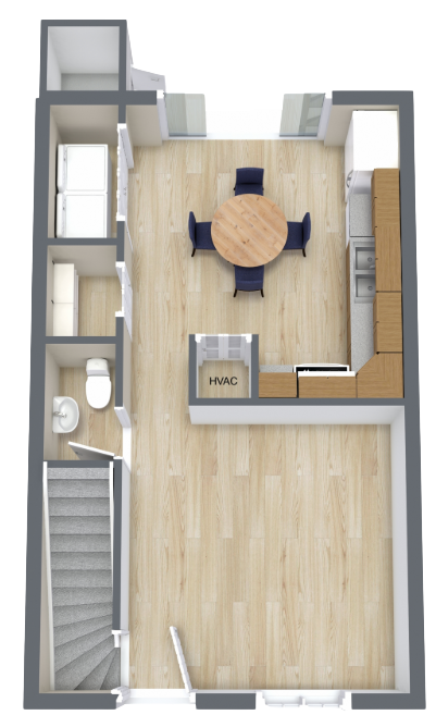 Townhome 1st floor, floor plan