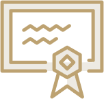 Golden Certifcate Icon.