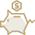 Golden piggy bank icon