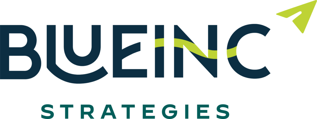BlueInc CMYK Primary Three Color Lime Line Logo